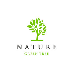 Tree branch leaf logo design icon Royalty Free Vector Image
