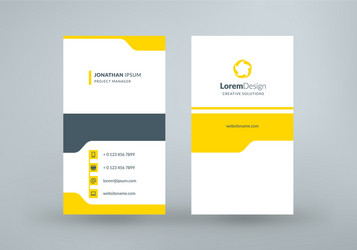 Vertical double-sided business card template vector