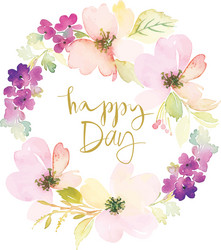 Watercolor Floral Greeting Card Vector Image