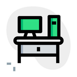 computer table setup for workplace vector image
