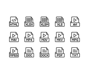 file format or extension icon pack vector image