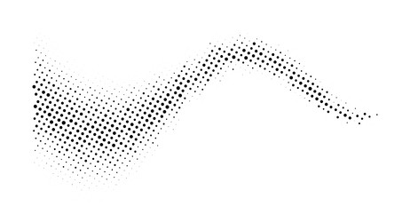 halftone rhythm wave circle dots pattern vector image