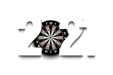 new year numbers 2021 and a dartboard vector image