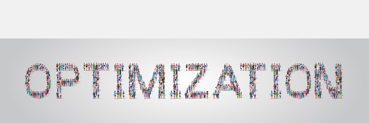 people crowd gathering in shape optimization vector image