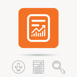 report file icon document page with statistics vector image