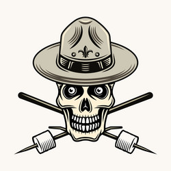 Skull Scout with Marshmallows Vector Image