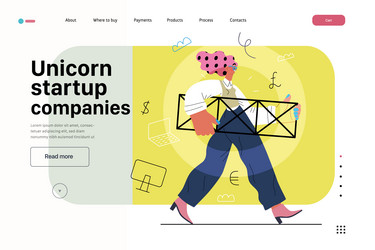 startup website landing template vector image