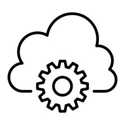cloud computing icon in thin line style graphic vector image