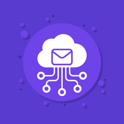 email automation saas icon with a cloud vector image