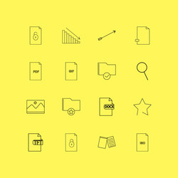 files and folders linear icon set simple outline vector image