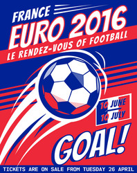 football poster with ball euro 2016 france Vector Image