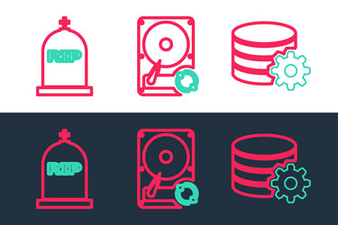 set line setting database server tombstone vector image
