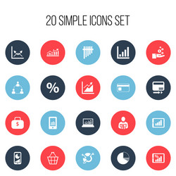 set of 20 editable analytics icons includes vector image
