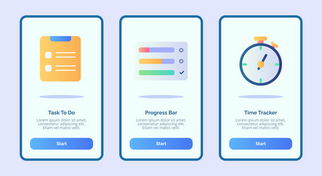 task to do progress bar time tracker for mobile vector image