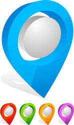 3d map pin marker address location icon vector image