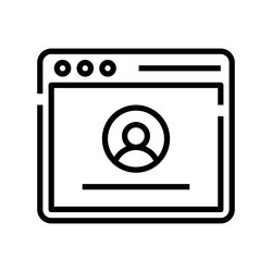 browser icon outline style design isolated vector image