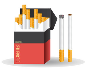 cigarettes pack isolated on white vector