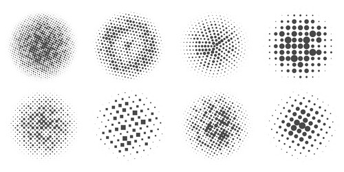 Circle halftone abstract dotted circles round Vector Image
