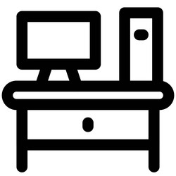 computer table setup for workplace vector image