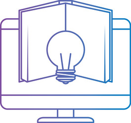 electronic book with computer and bulb vector image