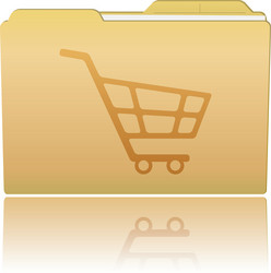 Folder with shopping cart vector