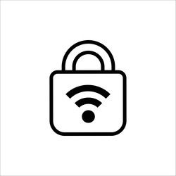 lock with wifi symbol closed access vector image