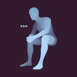 Man in a thinker pose 3d model of vector