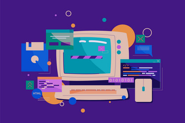 Retro Computer Programming vector image