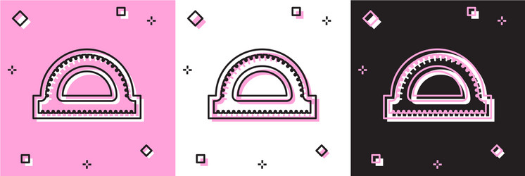 set protractor grid for measuring degrees icon vector image