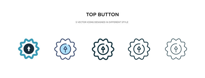 top button icon in different style two colored vector image