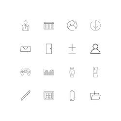 user interface linear thin icons set outlined vector image