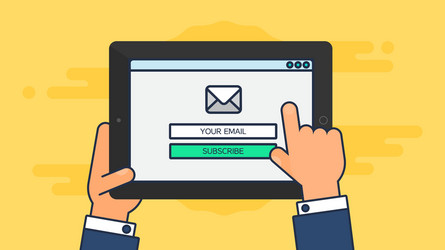 web template of tablet email form vector image