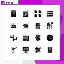 16 universal solid glyphs set for web and mobile vector image