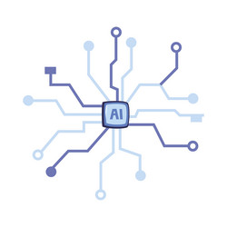 artificial intelligence circuit digital technology vector image