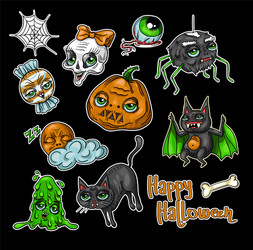 Halloween Patch Collection Vector Image