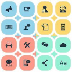 set of simple user icons vector image