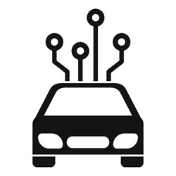 smart car connecting to network icon showing vector image