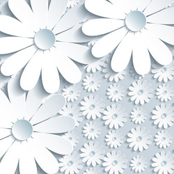 stylish grey background with pattern 3d chamomile vector image