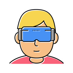 Vr games geek color icon vector