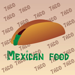 an isolated taco on a colored background with text vector image