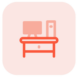 computer table setup for workplace vector image