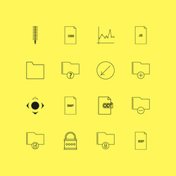 Files and folders linear icon set simple outline vector