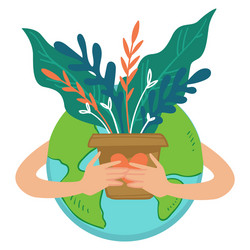 Save planet from pollution collapse nature care vector