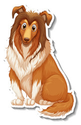 shetland sheepdog cartoon sticker vector