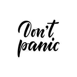 with hand lettering dont panic template vector