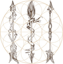 arrows a set of elements in the style boho vector image