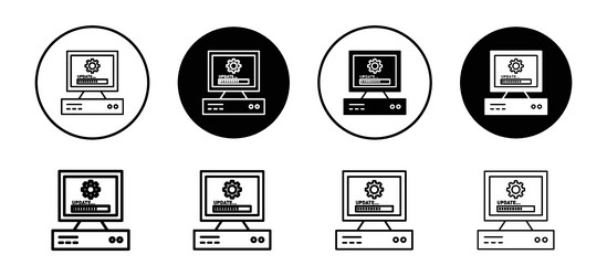 computer system update icon set collection vector image