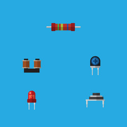 flat icon technology set of recipient transducer vector image
