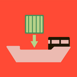 icon in flat design container loading vector