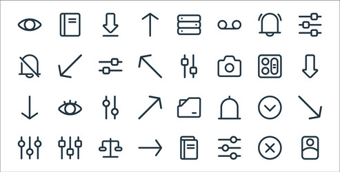 interface line icons linear set quality vector image